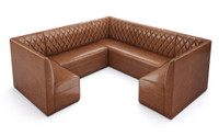Restaurant 3/4 Circle Booth Seating  - Contract Grade - Premium Performance Diamond Tufted Upholstery - 100% Handcrafted In USA