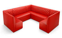 Restaurant 3/4 Circle Booth Seating  - Contract Grade - Premium Performance Diamond Tufted Upholstery - 100% Handcrafted In USA