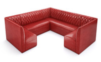 Restaurant 3/4 Circle Booth Seating  - Contract Grade - Premium Performance Diamond Tufted Upholstery - 100% Handcrafted In USA