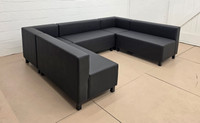 Lugano Lounge Package - Ushape Modular Seating with [3] Fireproof Tables - Made in USA (SEATS 18)