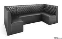Restaurant U-Shape Booth Seating - Contract Grade - Premium Diamond Tufted Performance Upholstery - 100% Handcrafted In USA