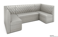 Restaurant U-Shape Booth Seating - Contract Grade - Premium Diamond Tufted Performance Upholstery - 100% Handcrafted In USA