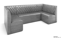 Restaurant U-Shape Booth Seating - Contract Grade - Premium Diamond Tufted Performance Upholstery - 100% Handcrafted In USA