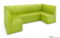 Restaurant U-Shape Booth Seating - Contract Grade - Premium Diamond Tufted Performance Upholstery - 100% Handcrafted In USA