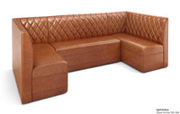 Restaurant U-Shape Booth Seating - Contract Grade - Premium Diamond Tufted Performance Upholstery - 100% Handcrafted In USA