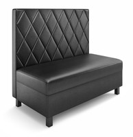 Legacy Restaurant Booth - Premium Diamond -Tufted Upholstery - Gunmetal Legs -Made in USA