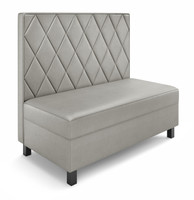 Legacy Restaurant Booth - Premium Diamond -Tufted Upholstery - Gunmetal Legs -Made in USA