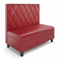 Legacy Restaurant Booth - Premium Diamond -Tufted Upholstery - Gunmetal Legs -Made in USA