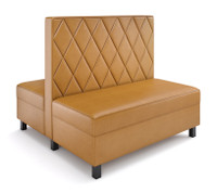 Legacy Restaurant Booth - Premium Diamond -Tufted Upholstery - Gunmetal Legs -Made in USA