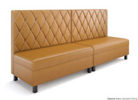 Legacy Restaurant Booth - Premium Diamond -Tufted Upholstery - Gunmetal Legs -Made in USA