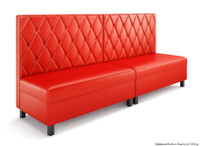 Legacy Restaurant Booth - Premium Diamond -Tufted Upholstery - Gunmetal Legs -Made in USA