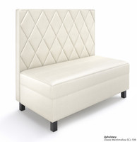 Legacy Restaurant Booth - Premium Diamond -Tufted Upholstery - Gunmetal Legs -Made in USA