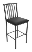 Curved Design Back - Gunmetal Heavy Duty Base  - Bar Stool Curved Design Back - Gunmetal Heavy Duty Base  - Bar Stool