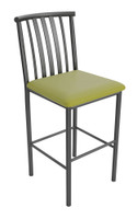 Curved Design Back - Gunmetal Heavy Duty Base  - Bar Stool Curved Design Back - Gunmetal Heavy Duty Base  - Bar Stool