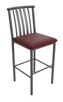 Curved Design Back - Gunmetal Heavy Duty Base  - Bar Stool Curved Design Back - Gunmetal Heavy Duty Base  - Bar Stool