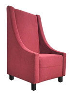 Taleon - Tall Wing Back - Club Chair - Black Metal Legs