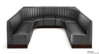 U-Shape Modular Booth Restaurant Seating - Contract Grade - Premium Channel-Back Performance Upholstery - 100% Handcrafted In USA
