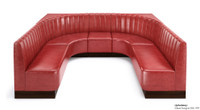U-Shape Modular Booth Restaurant Seating - Contract Grade - Premium Channel-Back Performance Upholstery - 100% Handcrafted In USA