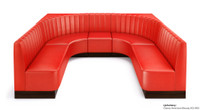 U-Shape Modular Booth Restaurant Seating - Contract Grade - Premium Channel-Back Performance Upholstery - 100% Handcrafted In USA