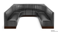 U-Shape Modular Booth Restaurant Seating - Contract Grade - Premium Channel-Back Performance Upholstery - 100% Handcrafted In USA