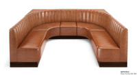 U-Shape Modular Booth Restaurant Seating - Contract Grade - Premium Channel-Back Performance Upholstery - 100% Handcrafted In USA
