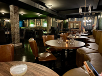 Fortuna Six Half-Circle Booths  with Wedge Ottomans - Premium Channel Upholstery - 6 Tables and 12 Chairs - Made in USA