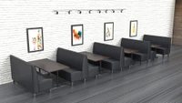 Norway Booth Package with 30" x 48" Walnut Tables - Seats 16