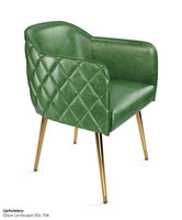 Exclusive Designer Restaurant Chair - High Performance Upholstery - Metal Legs - Small Diamond Tufted Outer Back