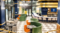 Exclusive Designer Restaurant Chair - High Performance Upholstery - Metal Legs - Small Diamond Tufted Outer Back