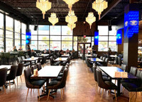 4018 Modern Restaurant Chair - Metal Legs - Channel Tufted Back