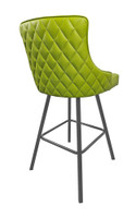 4017 Swivel Designer Bar Stool - High Performance Upholstery - Gunmetal Base - Diamond Tufted Outer Back