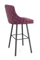 4017 Swivel Designer Bar Stool - High Performance Upholstery - Gunmetal Base - Diamond Tufted Outer Back