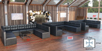 Event Ready - 9049Z Black Lounge Package - Ushape Modular Seating with [3] Black Lounge Tables - Made in USA (SEATS 27)