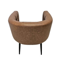 Brass Nailhead Trim - Button Tufted - Commercial-Grade Club Chair - Black Metal Legs Brass Nailhead Trim - Button Tufted - Commercial-Grade Club Chair - Black Metal Legs