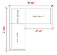 HST005 Urban Modern Collection: Modular V-Shape Sectional - Full Welded Gunmetal Outline Frame - Made in USA