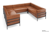 HST005 Urban Modern Collection: Modular U-Shape Sectional - Full Welded Gunmetal Outline Frame - Made in USA