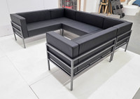 HST005 Urban Modern Collection: Modular U-Shape Sectional - Full Welded Gunmetal Outline Frame - Made in USA