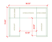 HST005 Urban Modern Collection: Modular U-Shape Sectional - Full Welded Gunmetal Outline Frame - Made in USA