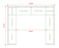 HST005 Urban Modern Collection: Modular Large U-Shape Sectional - Full Welded Gunmetal Outline Frame - Made in USA