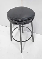 Modern Metal Frame -Button Tufted Design - Premium Comfort Extra Thick Upholstered Seat Bar Stool