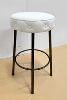 Modern Metal Frame -Button Tufted Design - Premium Comfort Extra Thick Upholstered Seat Bar Stool