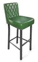 782 Bar Stool - Diamond Tufted Premium Upholstery - Gunmetal Base