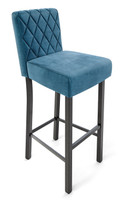 782 Bar Stool - Diamond Tufted Premium Upholstery - Gunmetal Base