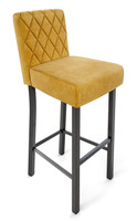 782 Bar Stool - Diamond Tufted Premium Upholstery - Gunmetal Base