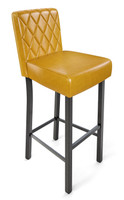 782 Bar Stool - Diamond Tufted Premium Upholstery - Gunmetal Base
