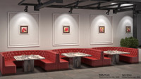 Set of  Three U-Shape Modular Booths with Tables - Contract Grade - Premium Button Tufted Performance Upholstery - 100% Handcrafted In USA Set of  Three U-Shape Modular Booths with Tables - Contract Grade - Premium Button Tufted Performance Upholstery - 100% Handcrafted In USA
