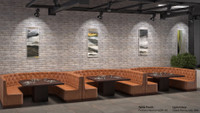 Set of  Three U-Shape Modular Booths with Tables - Contract Grade - Premium Button Tufted Performance Upholstery - 100% Handcrafted In USA Set of  Three U-Shape Modular Booths with Tables - Contract Grade - Premium Button Tufted Performance Upholstery - 100% Handcrafted In USA