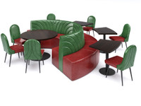WAVE - Restaurant Seating  with Tables and Chair - Made in USA - Premium Upholstery