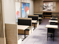 Maple Restaurant  Dual Button-Tufted-Panels Booth Maple Restaurant  Dual Button-Tufted-Panels Booth