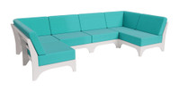 Carina Outdoor Seating - Modular Open U-Shape Seating - Premium  5-Yr Warranty Sunbrella Fabric - Marine Grade Seaboard Frame
